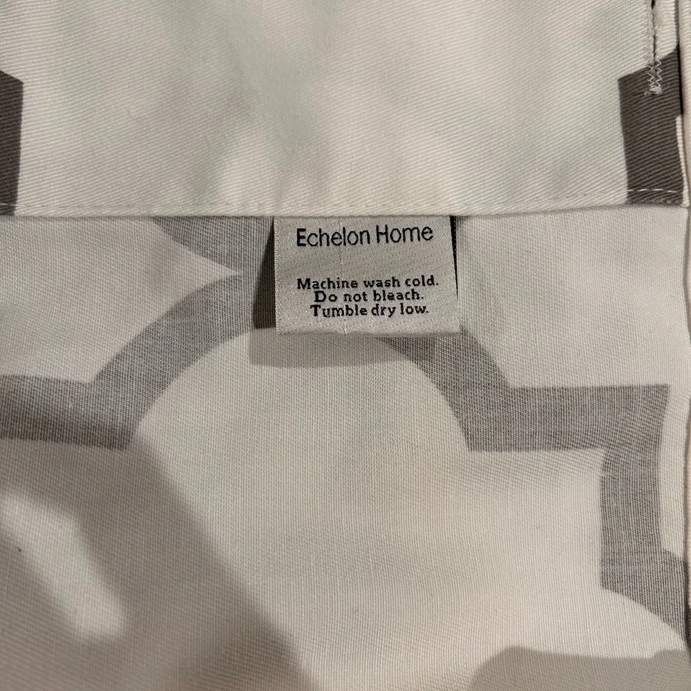 White and Gray Geometric Shower Curtain 70” wide x 72” long